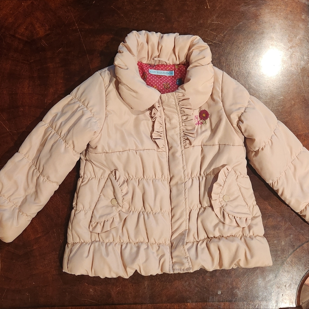 Ruffled Winter Puffer Coat for Girls